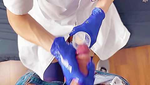 Pov Cfnm Handjob Only: Nurse With Surgical Gloves Is Helping A Hard To Cum Patient To Get A Sperm Sample For Analysis