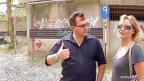 German Man Speaks To Strange Woman On The Street And Takes Her To Fuck