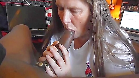 Grandma Worships And Blows Big Black Cock