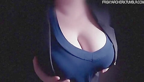 Horny Cougar Plays With Her Big Tits