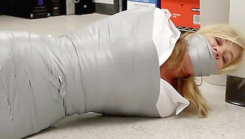 Horny Big-breasted Blondie Secretary Tied - Bondage