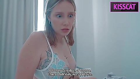 Why Stepmommy Wakes With Stepsons Wang In Hand Post-fight? Will This Babe Gets Face Cum In Share Daybed?